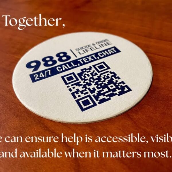 Lorain County Suicide Prevention Coalition encourages use of 988 Crisis Hotline Coasters in Lorain County Bars